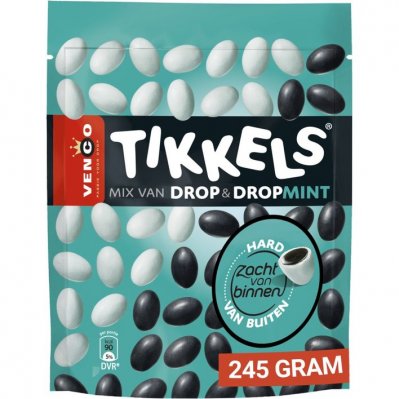 Venco Tikkels Drop & Mint / Dutch Licorice & Mint Sweets 245g